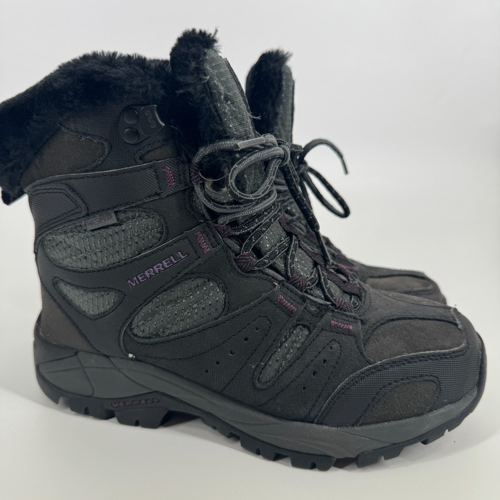 Merrell Kiandra Winter Hiking Boots Womens Size 8 WP Black 200 G Insulation